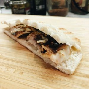 Greek pita fish sandwich